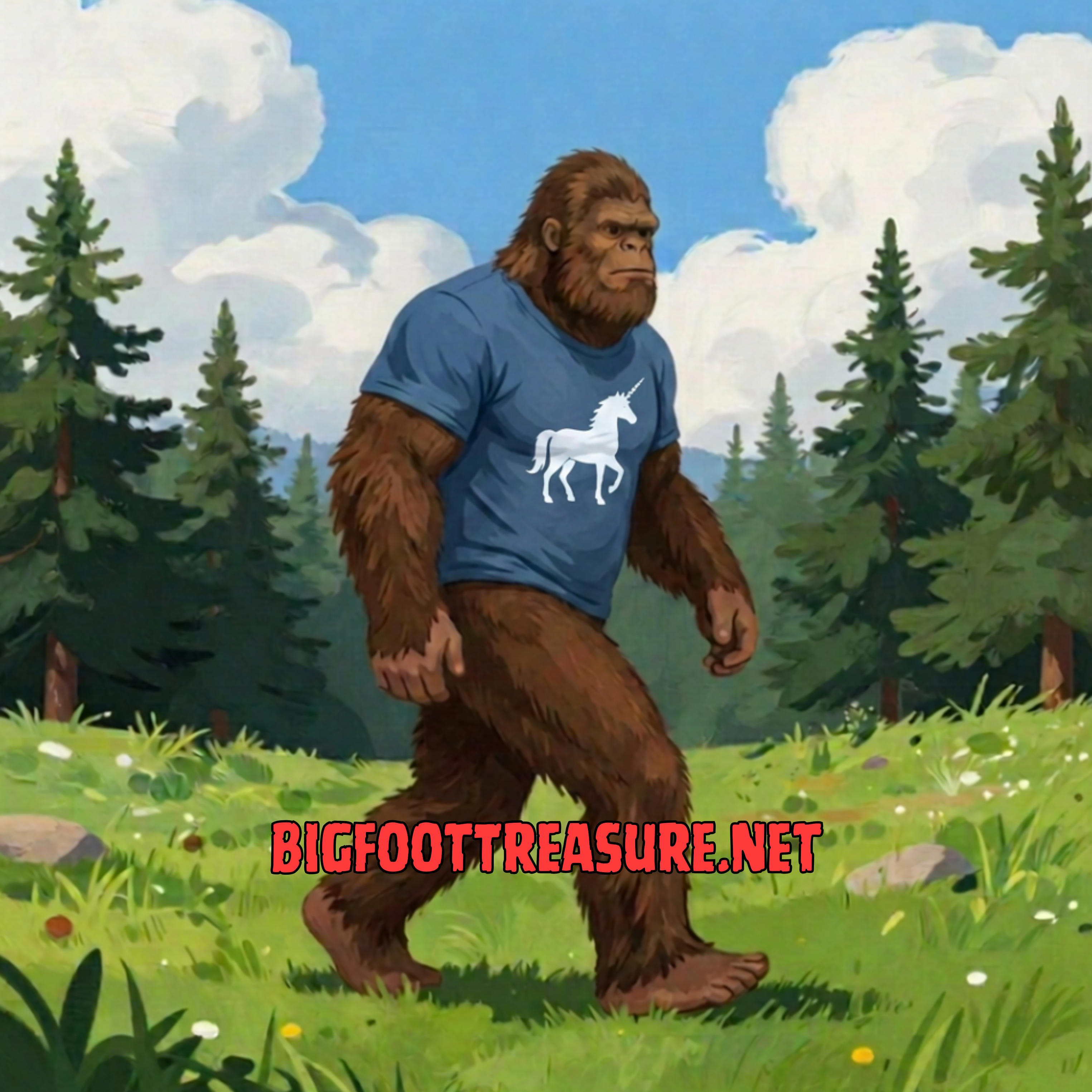 Short-Sleeve T-Shirt PNW Timber Unicorn with Bigfoot - Lewis County, WA
