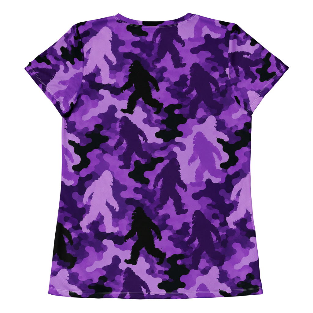 Women's Athletic T-shirt Bigfoot Purple Camo