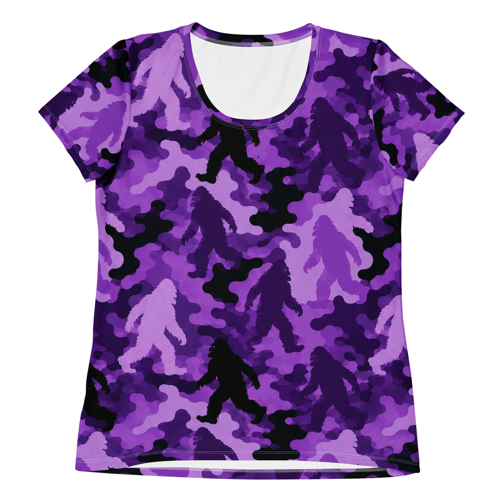Women's Athletic T-shirt Bigfoot Purple Camo