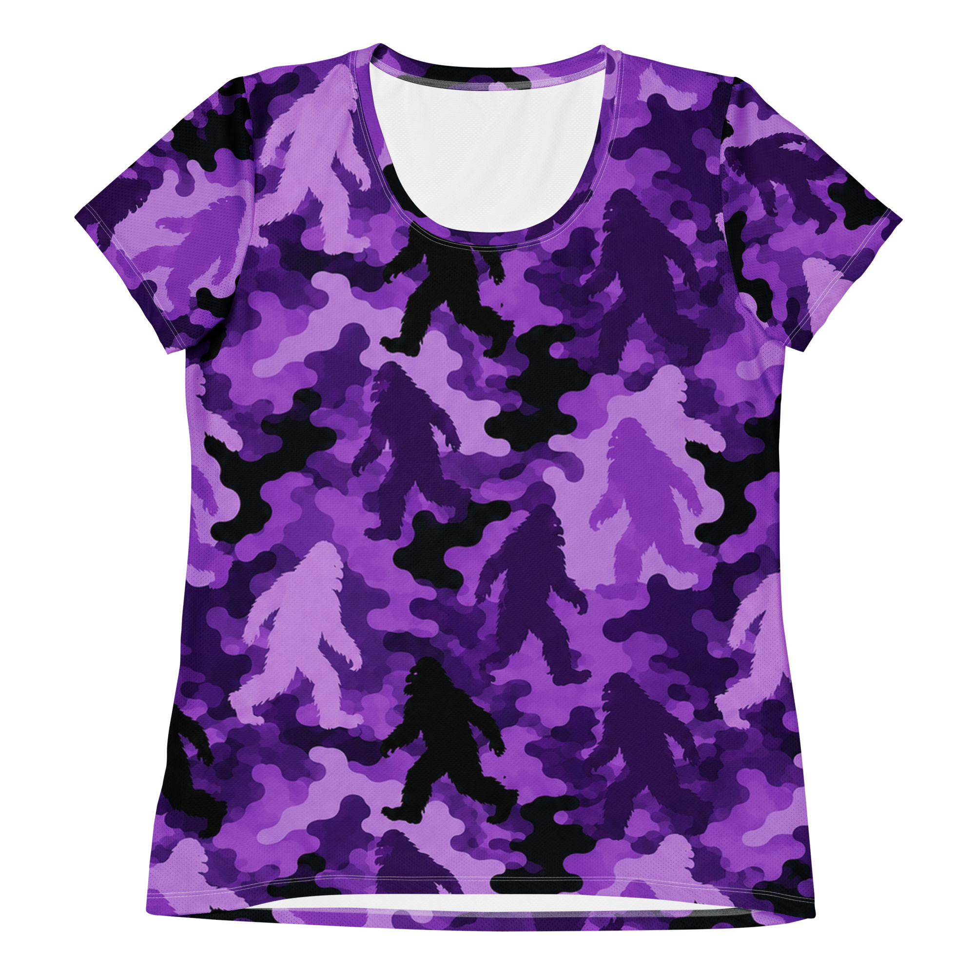 Women's Athletic T-shirt Bigfoot Purple Camo
